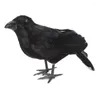 Décoration de fête Halloween corbeau noir Simulation faux oiseau Animal jouets effrayants modèle pour maison jardin décor extérieur accessoires d'horreur