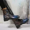 Boots 'Blue Moon och Sun' 3D Printed Mönster Plus Size Fashion Print Women's Boots