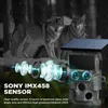 Hunting Trail Cameras SunGusOutdoors 4K 48MP WiFi solar dual lens wildlife trail camera trap with 13MP local sensor application settings Q240321