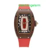 RM Watch Movement Watch Tice Watch RM07-01 Kvinnors serie RM0701 Rose Gold Coffee Ceramic Red Lip Fashion Leisure Business Automatic Mechanical