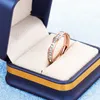 Anello semplice per coppia Anello semplice in acciaio inossidabile Set di diamanti personalizzati alla moda Accessori per anelli in acciaio al titanio in oro rosa