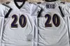 2004 2006 Vintage Football 52 Ray Lewis Retro Jersey 20 Ed Reed Uniforme 75º aniversário Preto Roxo Branco Equipe para fãs de esporte Respirável algodão puro costurado na parte superior