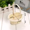 Party Decoration White Flower Borge Weaving Wedding Baskets For Flowers Bride/Kids Hand Hold Cosmetics Organizer