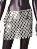 Spódnice czarny body łańcuch złoty taniec cekin link link mini spódnica 2023 Kobiety Sier Drop dostawa dhnib