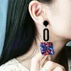 Boucles d'oreilles Boho en acrylique carré en acétate, pendantes colorées pour femmes, bijoux romantiques mignons pour la vie quotidienne