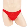 Cuecas homens cuecas de seda gelo macio biquíni roupa interior baixa ascensão estiramento calcinha ruched volta tanga grande bolsa u convexo lingerie confortável