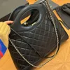 Two Size Vintage 31 Bag Women Designer Shopping Bags Classic Tote Hollow Handle Quilted Leather 23/39cm Gold Hardware Chain Patchwork Design Cross Makeup Purse