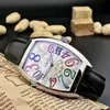 Neue Crazy Hours 8880 CH automatische mechanische Herrenuhr, silbernes Gehäuse, schwarzes Zifferblatt, Herren-Bounce-Uhren, schwarzes Lederarmband, 9 Farben