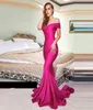 Fuşya Uzun Akşam Elbise Aplikes Muhteşem Robe De Soiree Denizkızı Akşam Elbisesi V Boyun Vestido Longo Zarif Resmi Elbise Balo D5476718