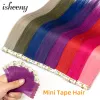 Extensies Isheeny Mini Tape Hair Extensions 10 stuks Machine gemaakt Remy-haar Naadloos op lijm Echt menselijk haar Fancy Color