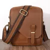 Väska mäns väskor handväskor iPad märke äkta galna hästläder vintage crossbody affärsmän axel för manlig satchel