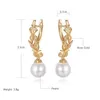 Örhängen Syoujyo Luxury Pearl Long Drop Earrings for Women 585 Rose Gold Color Fine Wedding Jewelry Trendy Easy Matching Dangle Earring 230831