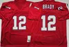 Retro Football Vintage 40 Mike Alstott Jerseys 75th Anniversary 56 Hardy Nickerson 12 Tom Brady 63 Lee Roy Selmon 99 Warren Sapp All Stitched Team Yellow Red Color