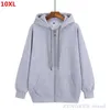 Autumn mens zipper cardigan plus size hoodie jacket oversized hoodies sweatshirt men 10XL 12XL 240318