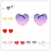 Sunglasses Fashion Heart-shaped Rimless Classic Tinted Lens Eyewear