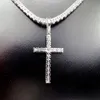 2022 Hiphop Jewelry S -kedja Moissanite Diamond Cross -halsband pläterade 14K tennishalsband