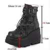 Casual Shoes Women Punk Gothic Motorcycle Boots 2024 Platform Chunky High Heel Ankle Boot Ladies Cool Wedge Woman Black Female