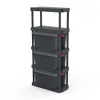 Hyper Tough Black 5-tier Plastic 68" H 30" W X 13.8"D, 350lb Total Capacity