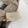 Sacs à bandoulière de luxe en perles de cristal pour femmes, sac à main Vintage avec perles sous les bras, portefeuille de fête tissé à la main, 2024