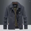Мужские куртки 2024, весенне-осенняя модная однотонная удобная дышащая куртка с воротником-стойкой, повседневное свободное пальто большого размера