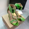 Gianvito Rossi Women's R Metallic Feelals Sandals10.5cm szpilki Sandały Sandały Kobiety Letnie tylne zipe luksusowe obcasy sandały Zakrzywione przesyłka na kostkę