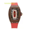 Bellissimo orologio da polso RM Collezione di orologi da polso Serie Rm07-01 Oro rosa Caffè Ceramica Labbro rosso Moda Tempo libero Affari