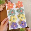 Hair Accessories 1/2/3Pairs Bangs Clip Mti Scenario Use High-Quality Fabric Bb Baby Product Hairpin Flower Design Smooth Drop Delivery Otxdr