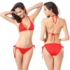 Summer Solid Bikini ustaw w niskim poziomie stroju kąpielowego Kobiety Brazylijski Kąpiec Kąpiec Sexy Swimsuit Brazylijski bikini