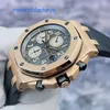 Crystal AP nadgarstek zegarek Royal Oak Offshore Series 26470or Mens Watch 18K Rose Gold Timer 42 mm Automatyczny zegarek mechaniczny