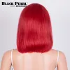 Wigs Ombre Red Burgundy Short Bob Wig With Bangs Middle Part Lace Bob Wig Human Hair Wigs For Black Women Brazilian Hair Wigs