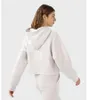 Aloyoga Sıcak Sonbahar ve Kış Ceketi Fermuar ve Hoodie Sports Ceket Gevşek Yoga Gündelik Hoodie