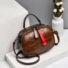 Borse a tracolla Mini Borsa da donna 2024 Moda retrò semplice bella piccola rotonda con tracolla in morbida pelle