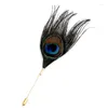 Brooches Classic Peacock Feather Brooch Scarf Buckle Lapel Pin Jewelry Bridge Set Wedding Accessories