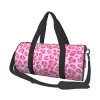 Väskor Pink Leopard Print Gym Bag Animal Kawaii Weekend Sports Bags With Shoes Swimming Design Handväska Retro Fitness Bag för par
