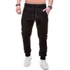 Men's Pants Causal Spring Fashion Classic Sport Skinny Cargo Solid Color Slim Fit Drawstring Elastic Waist
