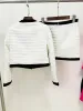 2024 Spring White Women's Two Pieces Dress Designer Long Sleeves Buttons Women Jackets And Short Skirts Set 2 pieces