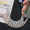 디자이너 핫 판매 S925 18mm 너비 힙합 보석 남자 목걸이 팔찌 스털링 실버 925 VVS Moissanite Miami Iced Out Cuban Link Chain