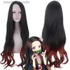 Cosplay anime kostümleri Kamado Nezuko Rol Yapma Kimono Kamado Nezuko Wig Üniforma Cadılar Bayramı Kadınları Giyim Sahneleri Japonya Anime Showc24321