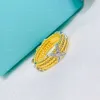 Senior Designer Sterling Sier Zircon Dual Color Cross Ring Women's Temperament Fashion Brand Jewelry