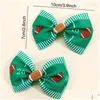 Accessoires de cheveux 2pcs Belle Bow Clip Enfants Ruban Football américain Imprimer Bowknot Épingles à cheveux Barrettes Filles Hairgripes Headwear Drop De Ot6As