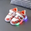 2024 New Children's Luminescent Board Boys Girls Cartoon Illuminated Leisure Shoes for Small Medium Sized Children with Soft Soles and Lights