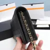 10A One to one replication high quality Classic magnetic hardware womens chain wallets Top Quality Sheepskin caviar Luxurys Designer bag Purse Card Holder 0012