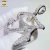 WUZHOU meilleurs bijoux mode personnalisée Hip Hop mauvais œil pendentif VVS Moissanite collier