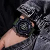 リストウォッチYikaze Men's Sport Watch Multifunction Military Men Alam Clock Big Dial Digital Watches防水電子腕時計