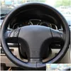 Steering Wheel Covers Ers Black Drive Truck Pu Leather With Needles And Thread Fit 38Cm Car Er Protector Red Drop Delivery Automobiles Ottlu