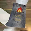 Designer Correct Top Edition Herbst Neue Roewe Kleine Flamme Stickerei Brief Jeans Herren Füße Hosen Trendy HerrenH3E5