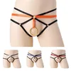 Underpants Men Sexy Sissy G-String Crotchless O-Ring Hole Lingerie Jockstrap Hollow Out Underwear Low Rise Elastic Belt Thongs Erotic Pants