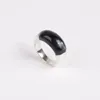 European and American Niche Minimalist Fashion OL Ring Copper Plated Platinum Inlaid Black Agate Ring Instagram Style Personalized Trend Exquisite Ring