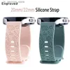 Watch Bands 20mm 22mm floral engraved tape suitable for Samsung Galaxy 6/5/4 40mm 44mm/Huawei GT 3 Pro Sile Sport Strap 5 Pro 45mm Active 2 Y240321