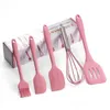 Ustensiles de cuisine 5pcs / lot ensembles d'outils de sile comprennent un petit grattoir à brosse grand batteur à oeufs spata pour la cuisson et le mélange livraison directe Hom Dhxal